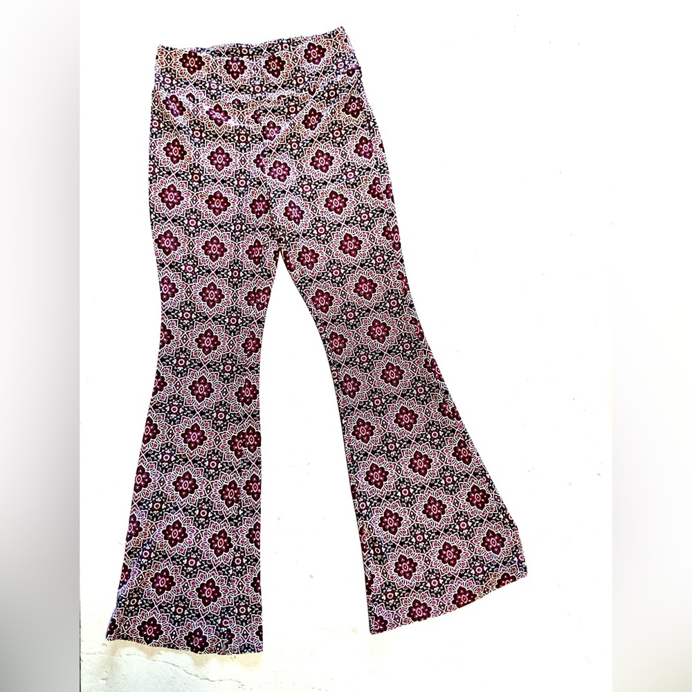 Fun Fabric Flare Pants - Pink
